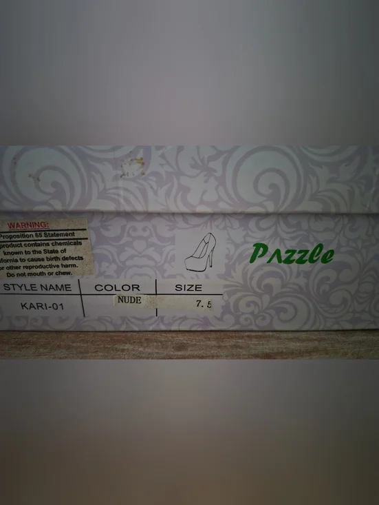 PazzlrClassic Nude Platform High Heels - Women 7.5 Faux Suede - Picture 7 of 8